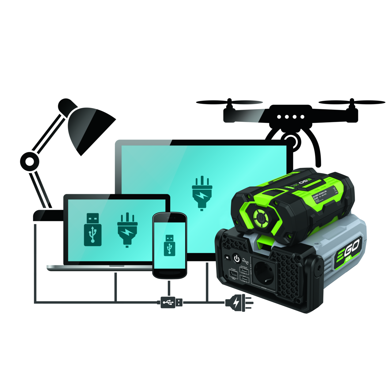 Ego PAD5000E Nexus Escape Omvormer 400W (exkl. Akku und Ladegerät) - Bild 2